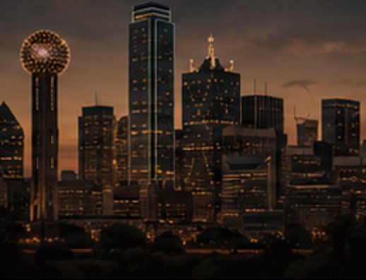 Dallas skyline with Reunion Tower at night
