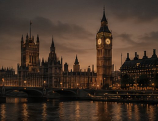 London skyline with Big Ben and Parliament