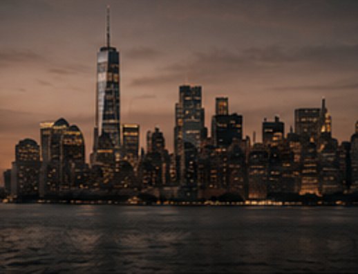 Manhattan skyline at dusk
