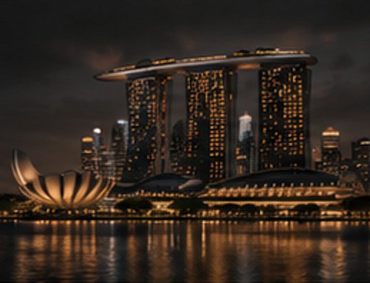 Singapore Marina Bay skyline at night